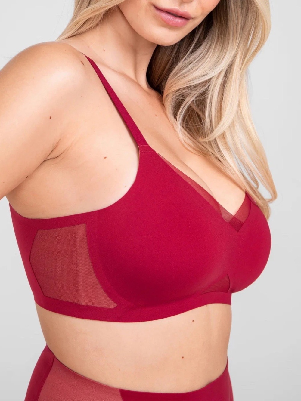 Honeylove Crossover Bra Ruby Red 38DDD(F)/G - Picture 2 of 8
